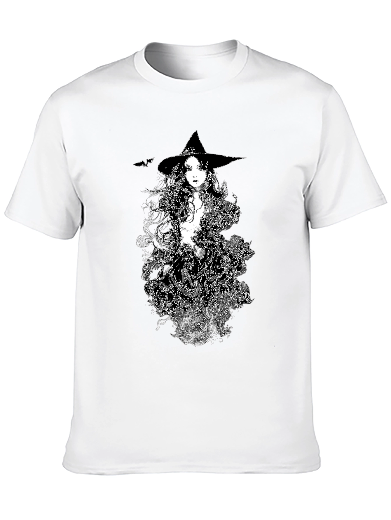 Witch Graphic Tee - Black Cotton T-Shirt