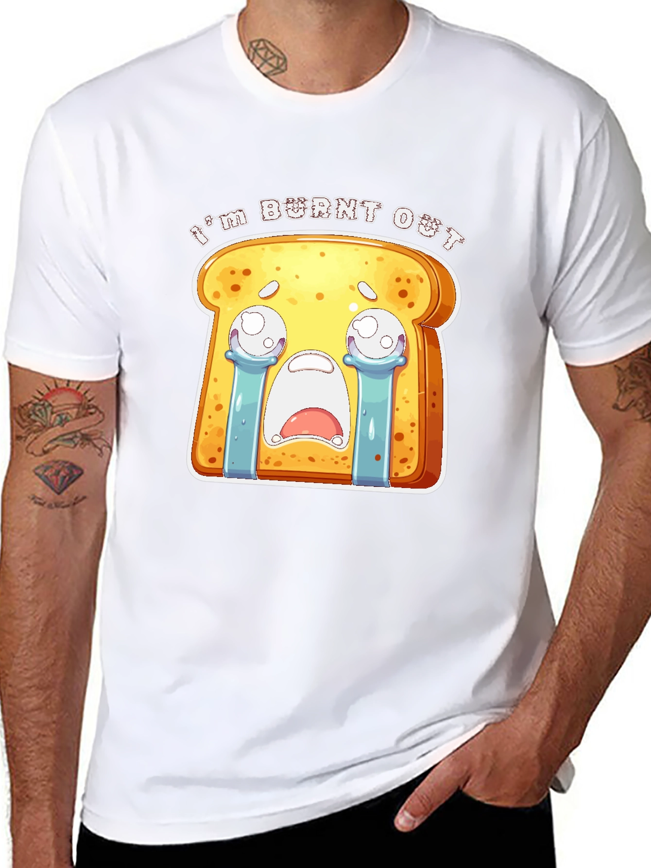 Im Burnt Out Funny Toast Cartoon T-Shirt