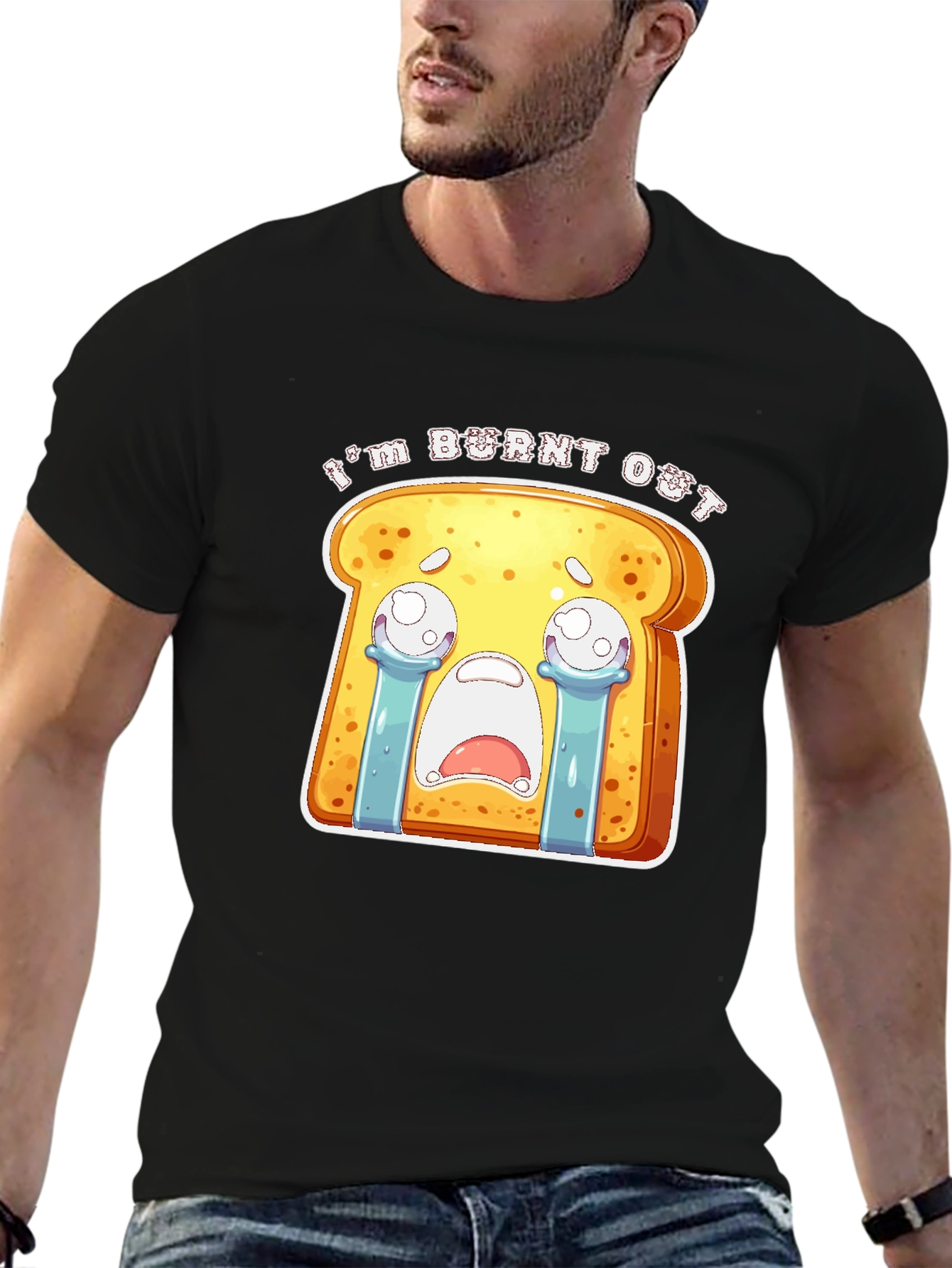 Im Burnt Out Funny Toast Cartoon T-Shirt