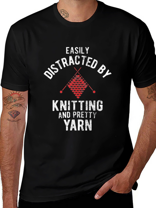 Easily Distracted by Knitting Graphic Tee