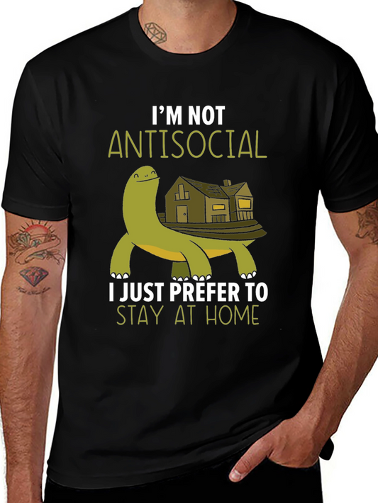 Im Not Antisocial T-Shirt - Stay Home Turtle Tee