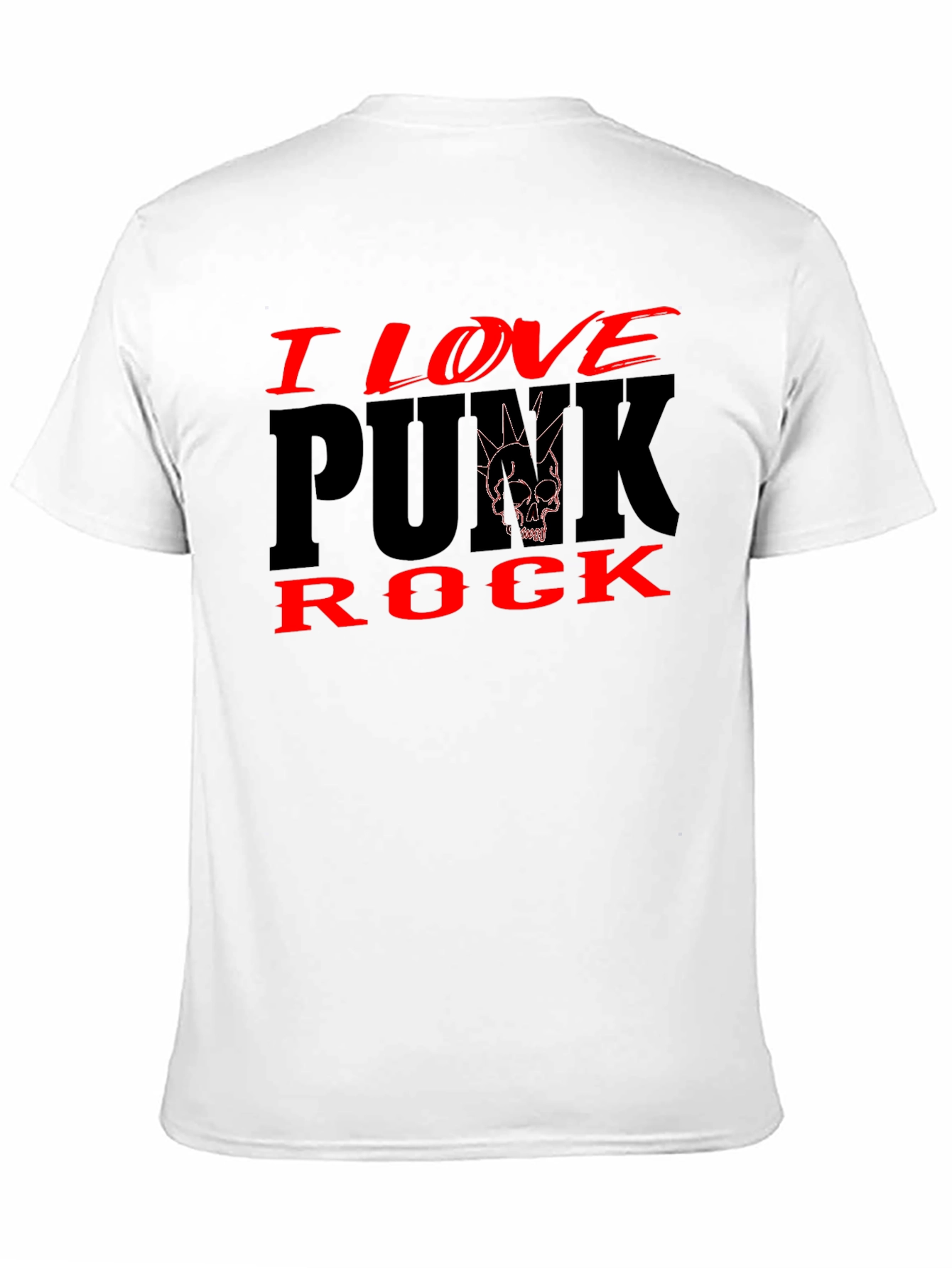 I Love Punk Rock Black Graphic Tee Shirt