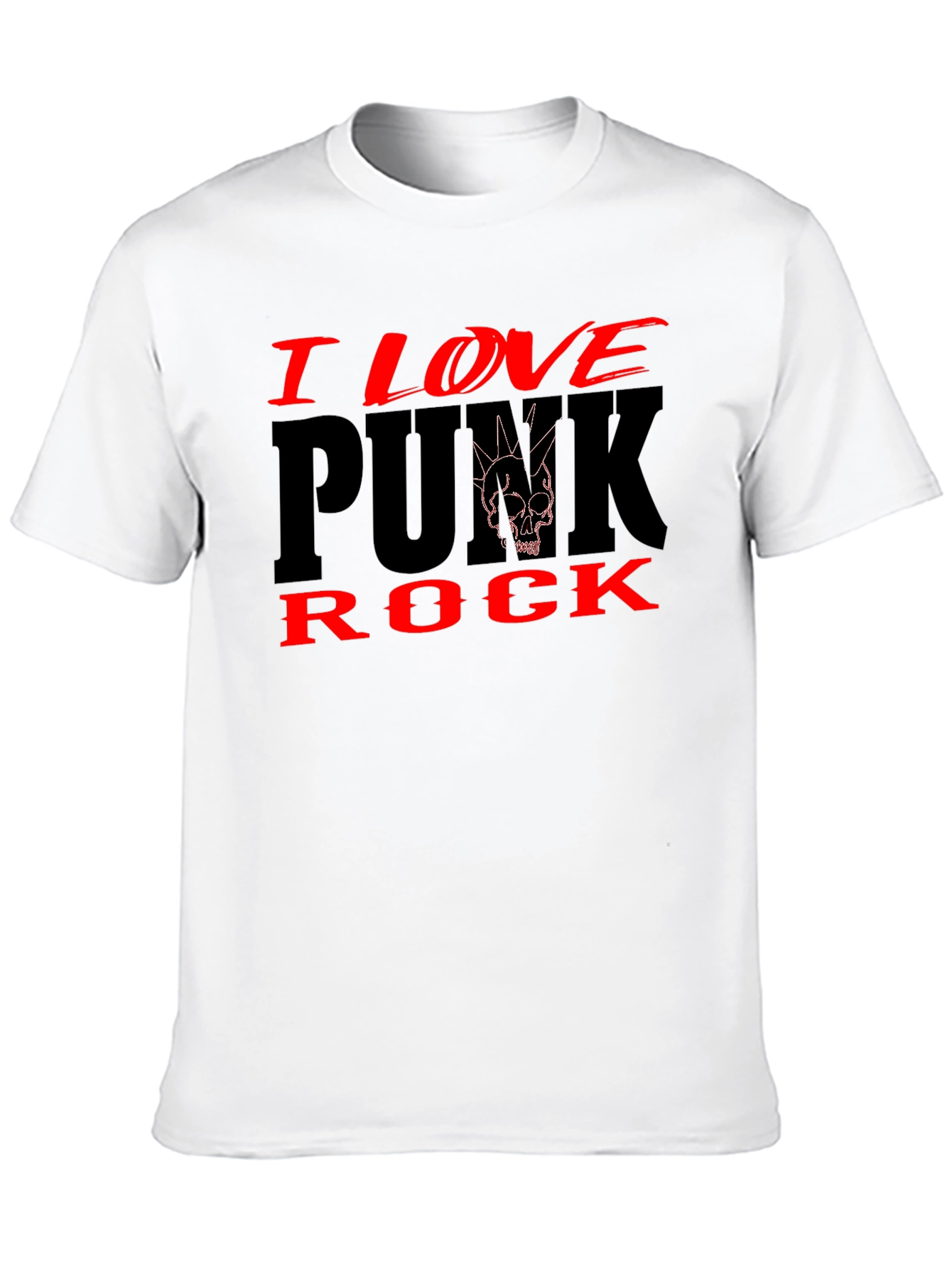 I Love Punk Rock Black Graphic Tee Shirt