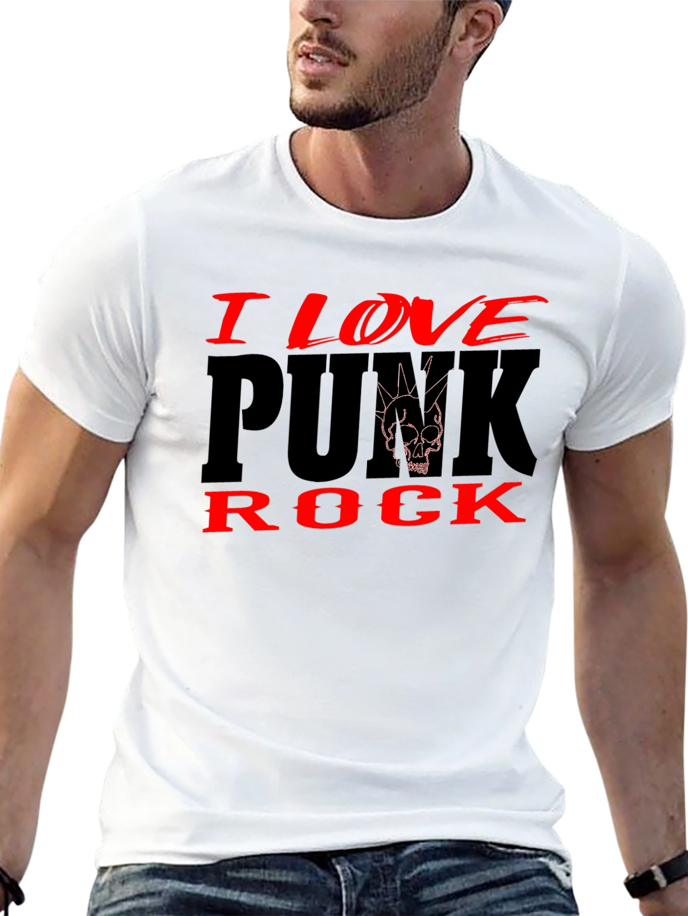 I Love Punk Rock Black Graphic Tee Shirt