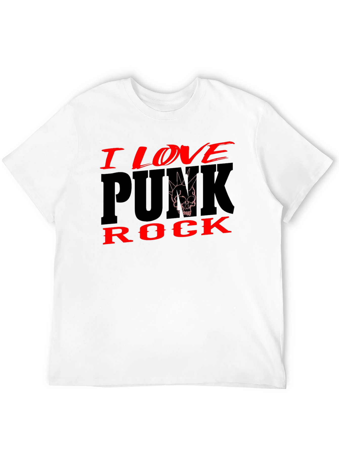I Love Punk Rock Black Graphic Tee Shirt