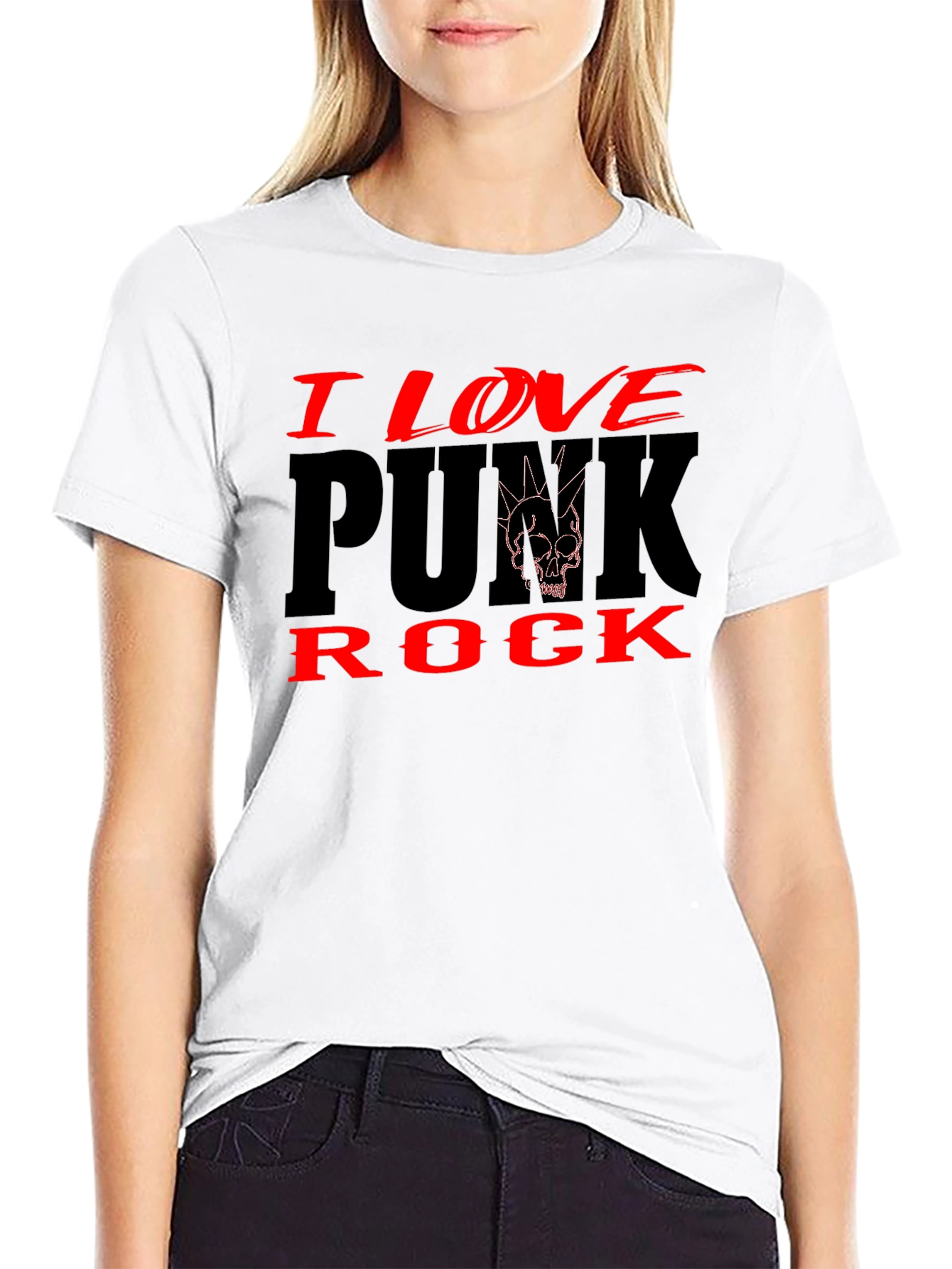 I Love Punk Rock Black Graphic Tee Shirt