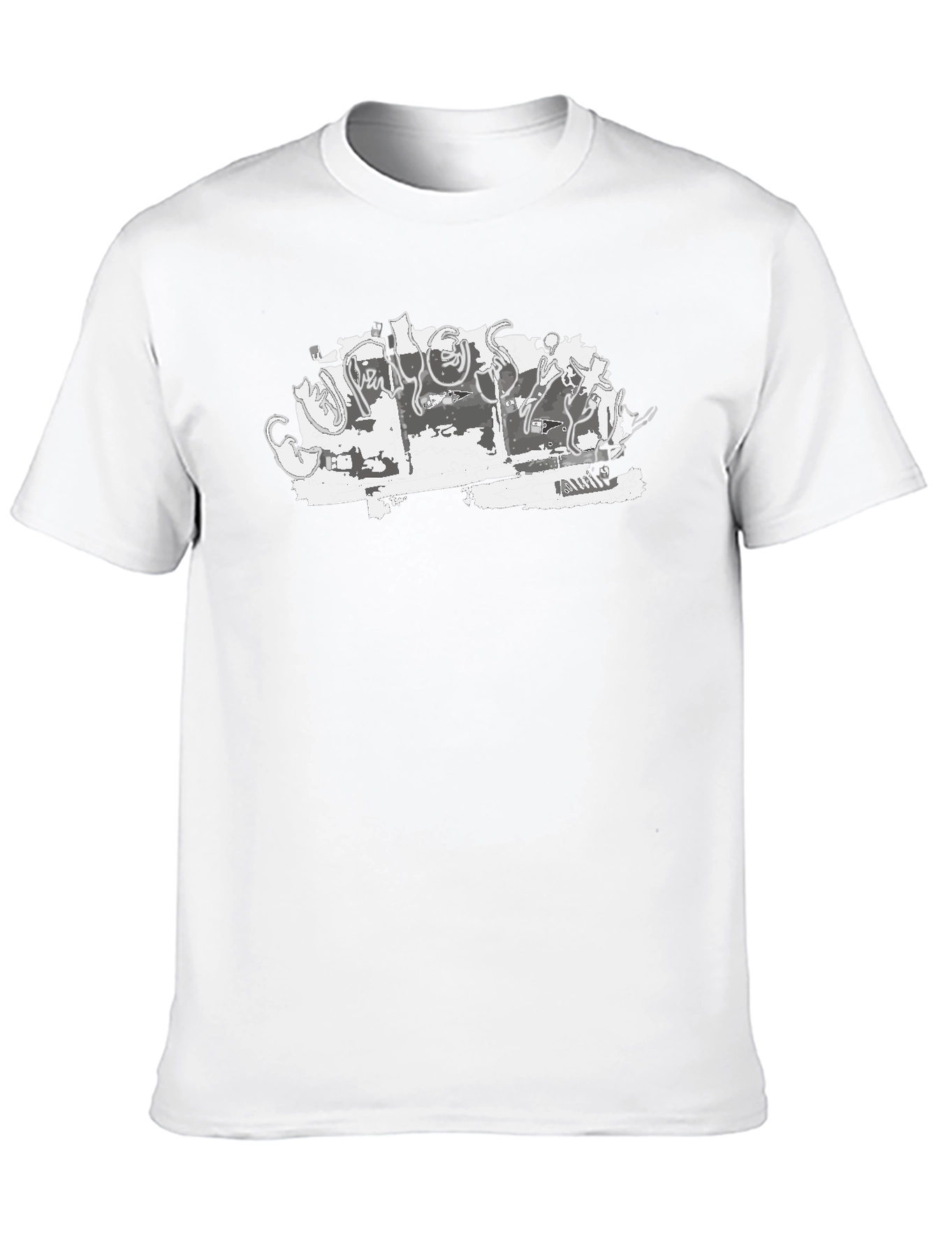 Abstract Cat Sketch Black Tee
