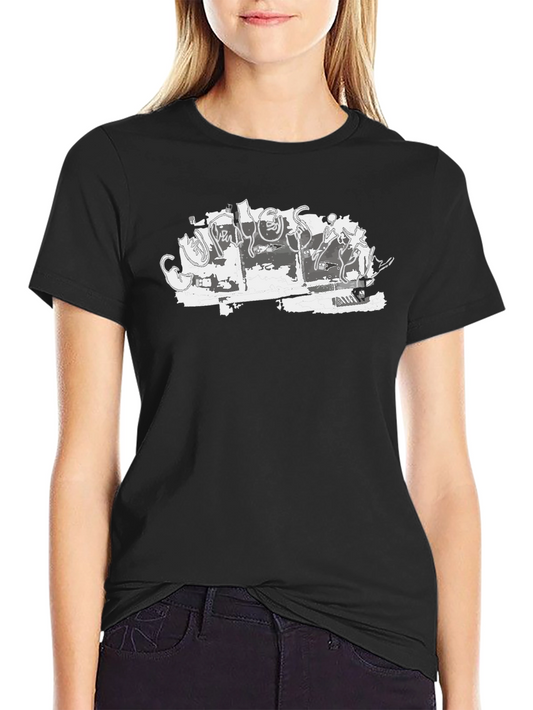 Abstract Cat Sketch Black Tee