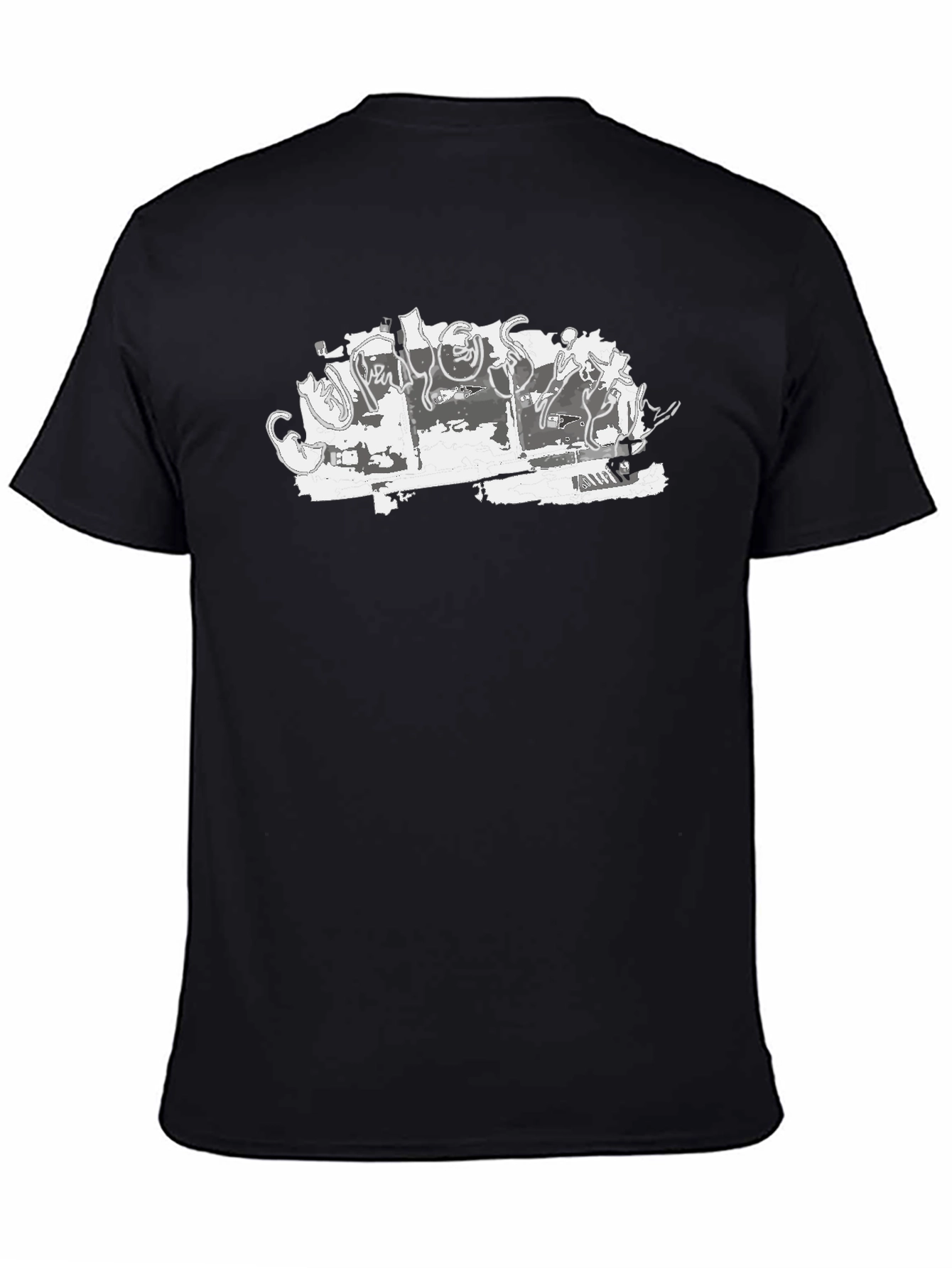 Abstract Cat Sketch Black Tee