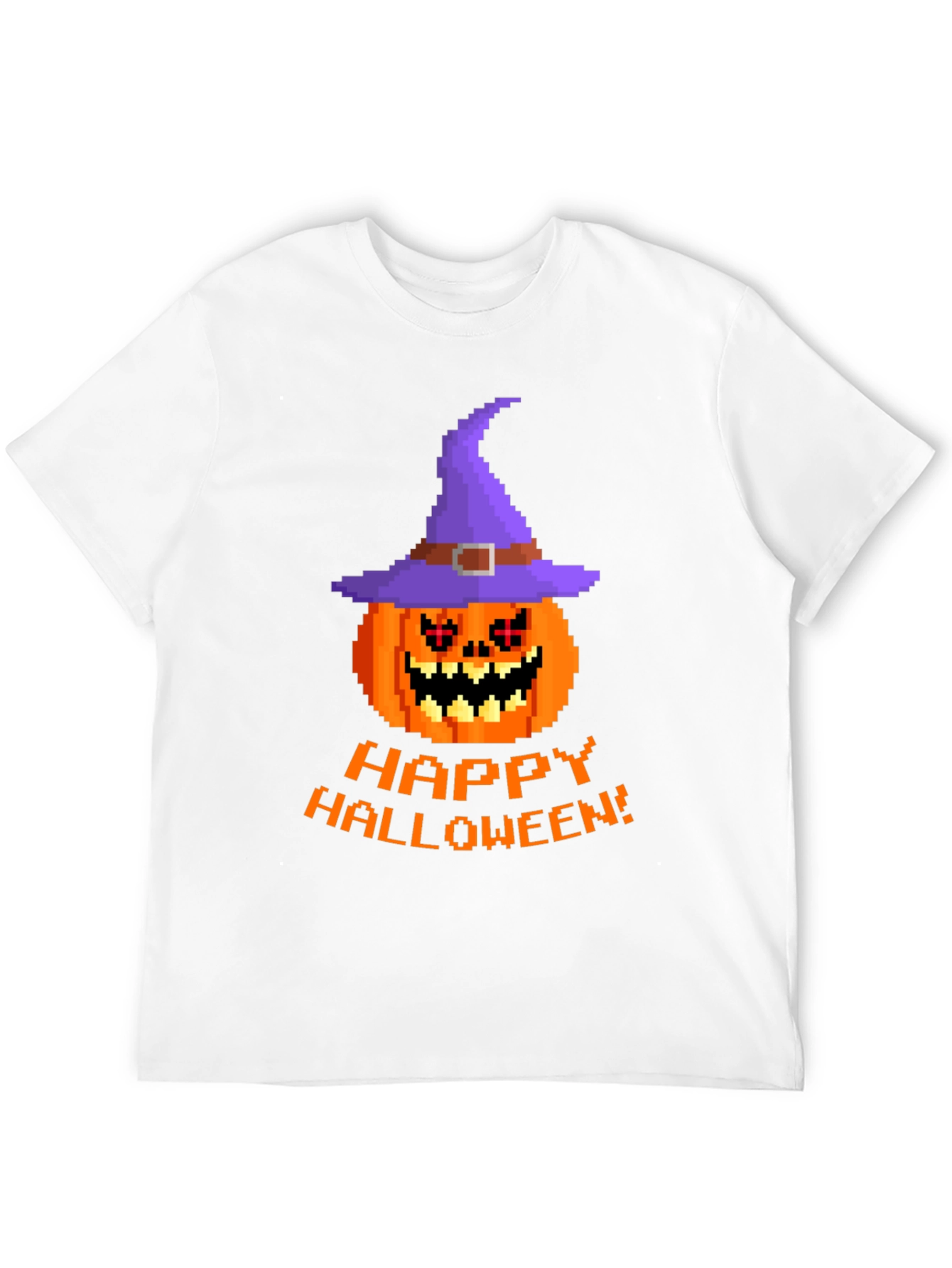 Pixel Art Pumpkin Halloween T-Shirt