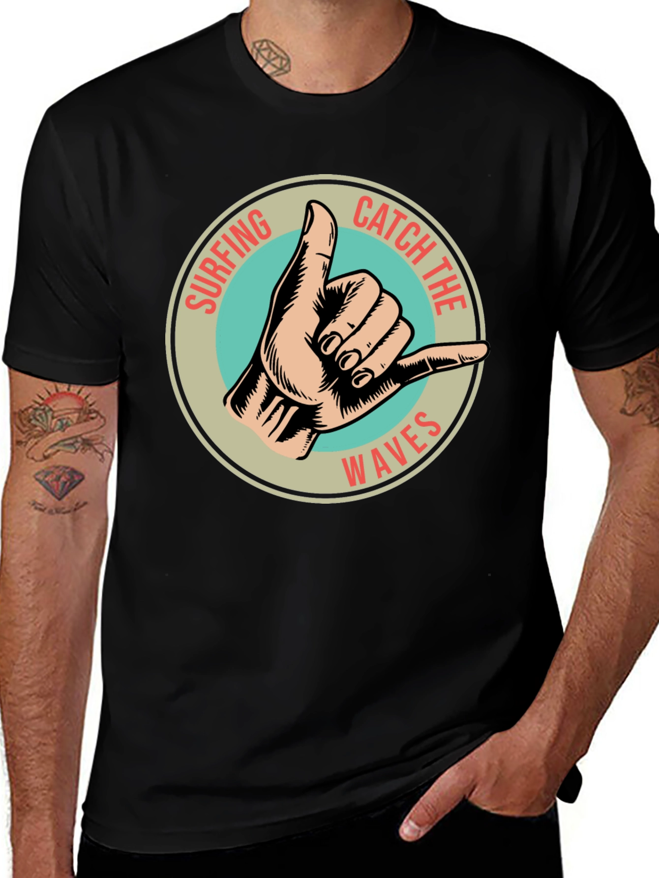 Surfing Catch The Waves Graphic Tee