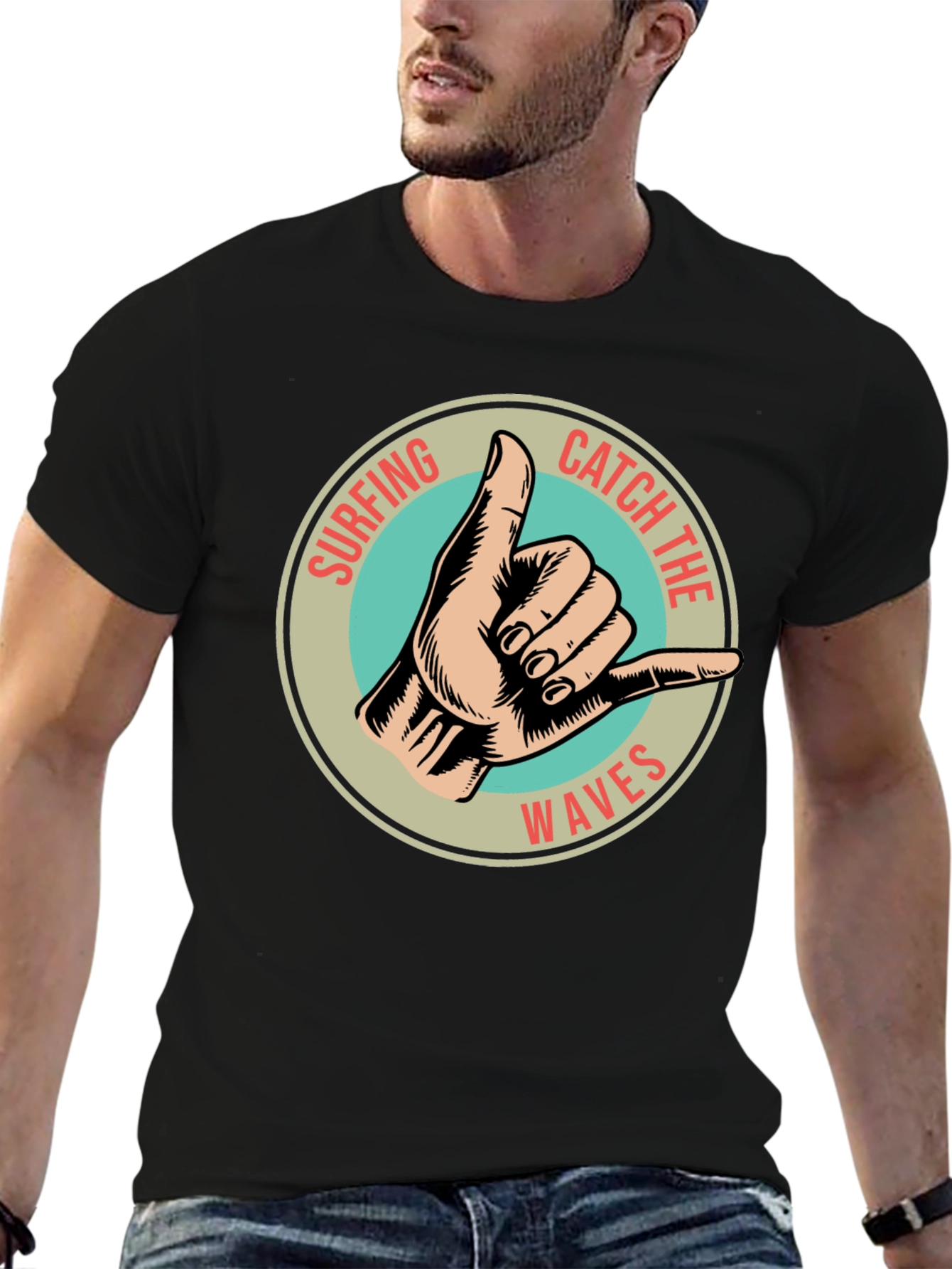 Surfing Catch The Waves Graphic Tee