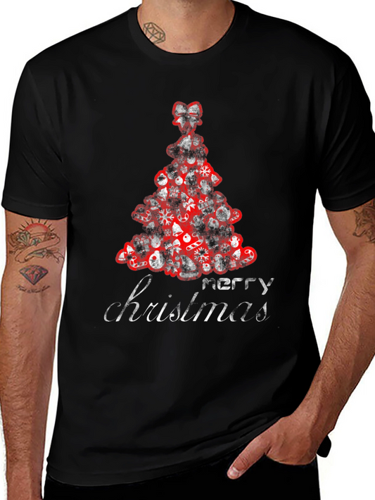 Festive Merry Christmas Tree Graphic Tee