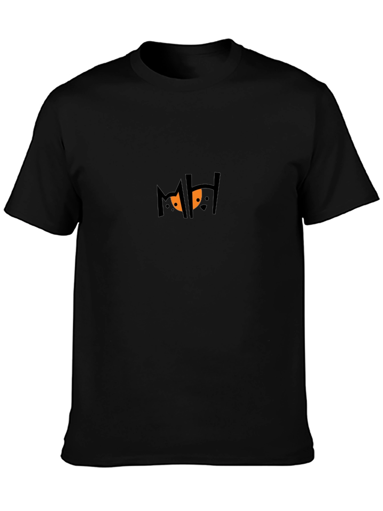 Mens Black Graphic Tee - Spooky Eyes Design