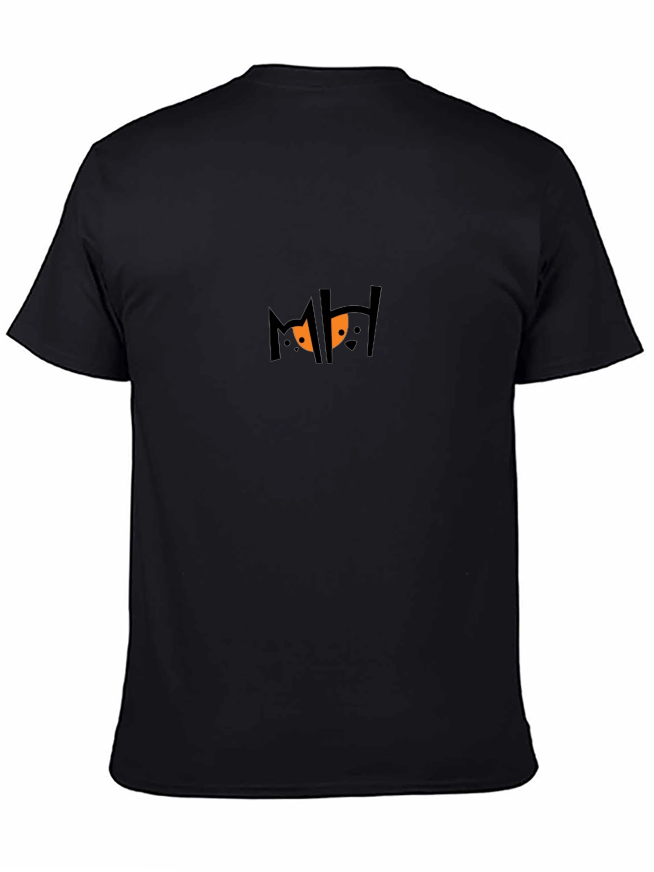 Mens Black Graphic Tee - Spooky Eyes Design