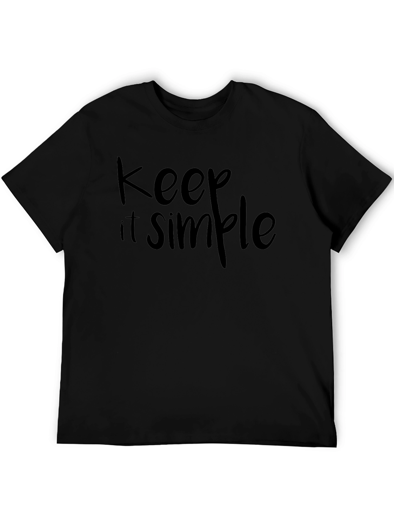 Keep It Simple Black Graphic T-Shirt