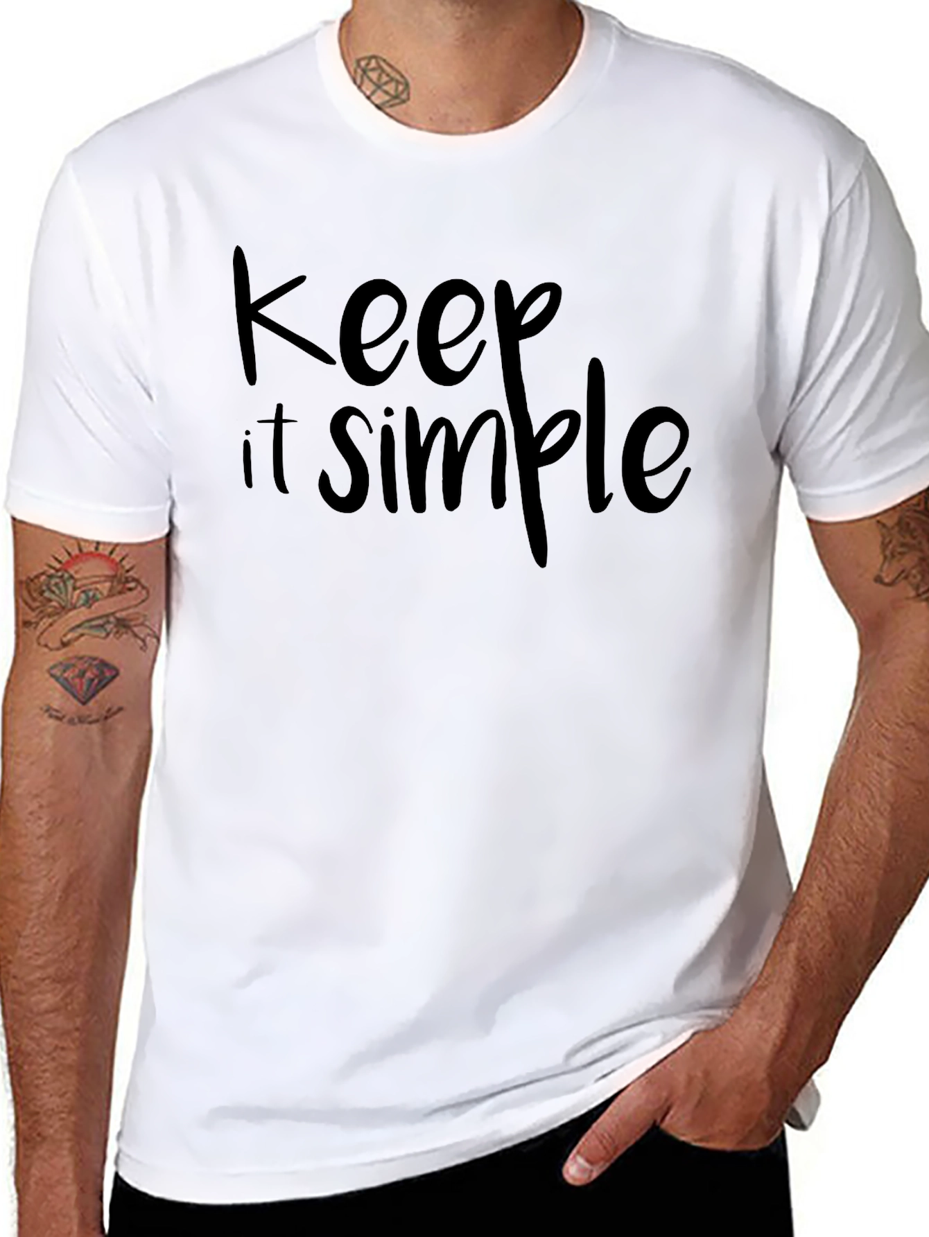 Keep It Simple Black Graphic T-Shirt