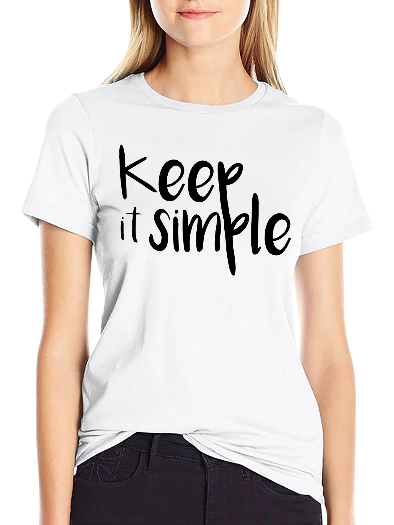 Keep It Simple Black Graphic T-Shirt