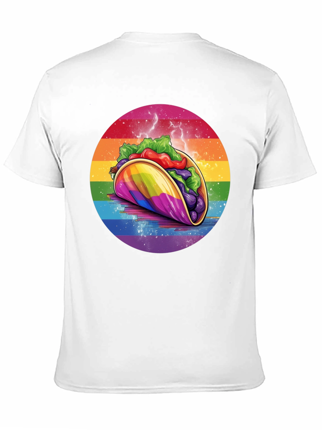 Rainbow Taco Graphic Tee - Fun Foodie T-Shirt