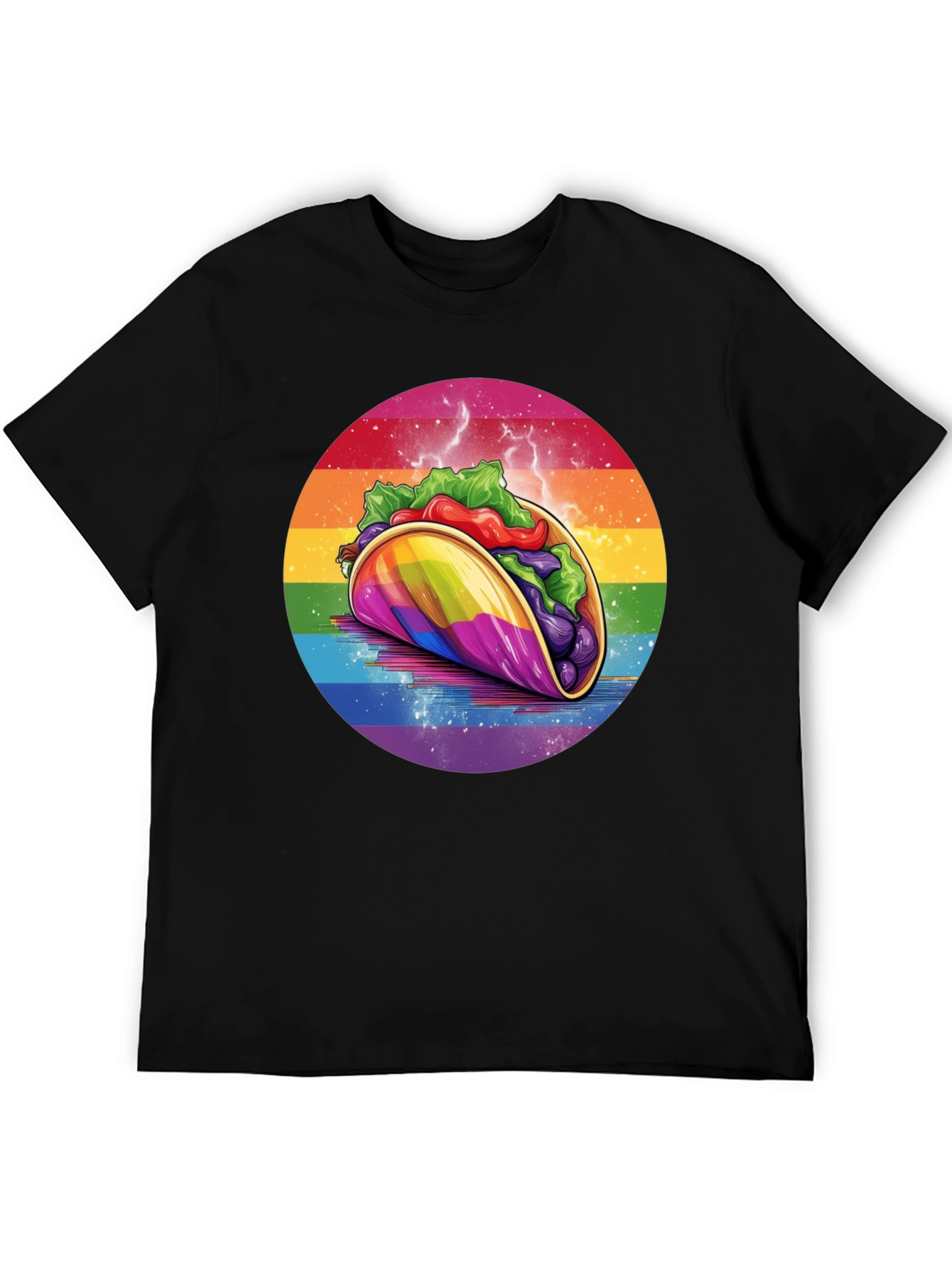Rainbow Taco Graphic Tee - Fun Foodie T-Shirt
