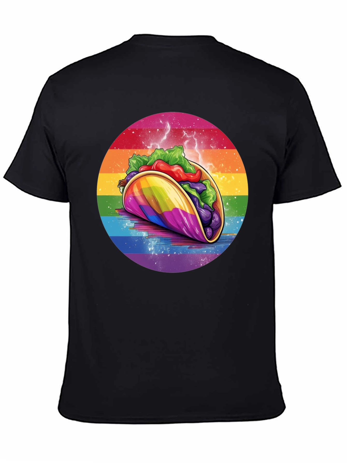 Rainbow Taco Graphic Tee - Fun Foodie T-Shirt