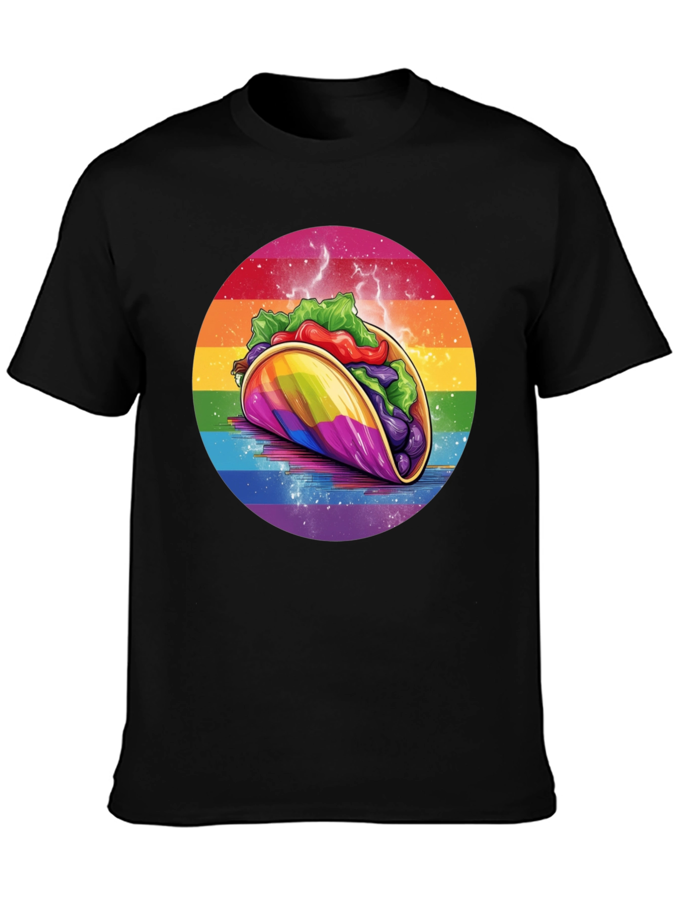 Rainbow Taco Graphic Tee - Fun Foodie T-Shirt
