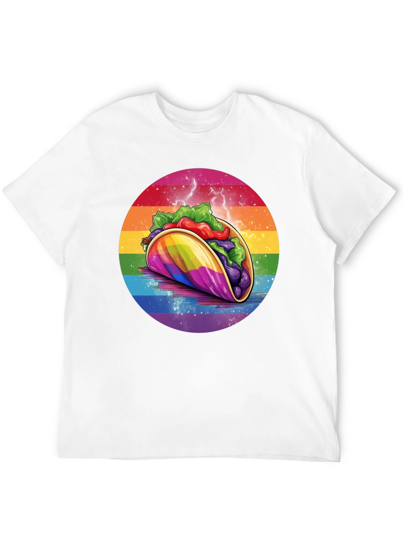 Rainbow Taco Graphic Tee - Fun Foodie T-Shirt