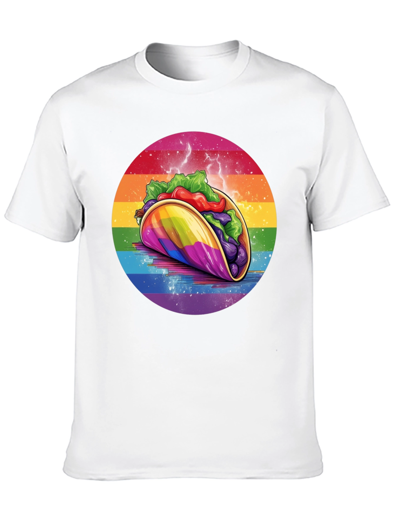 Rainbow Taco Graphic Tee - Fun Foodie T-Shirt
