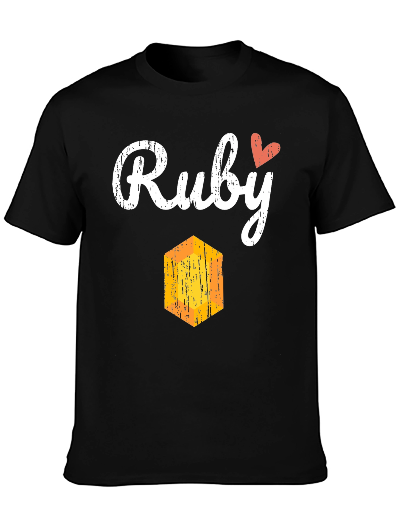 Ruby Heart Graphic Black T-Shirt