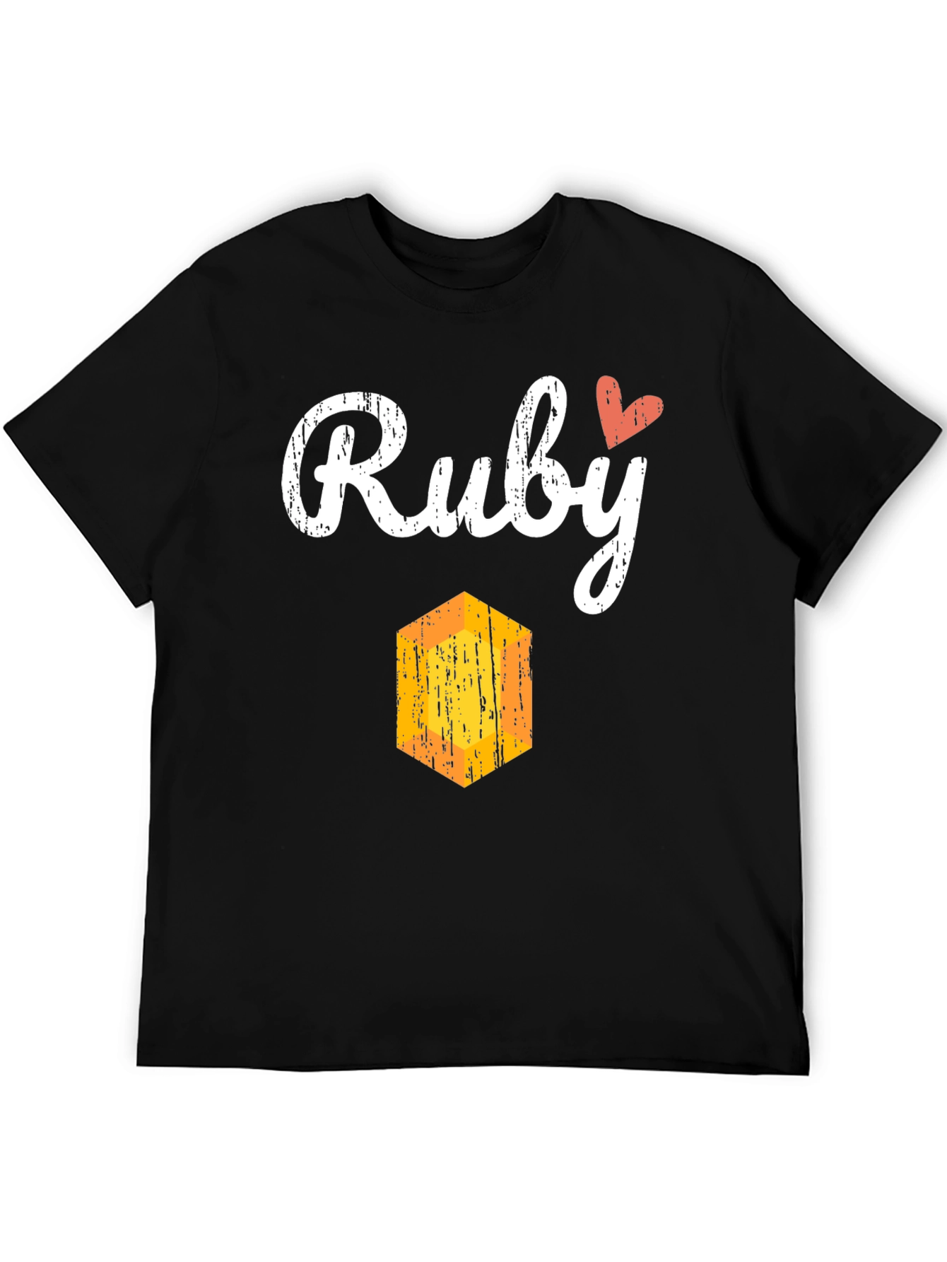 Ruby Heart Graphic Black T-Shirt