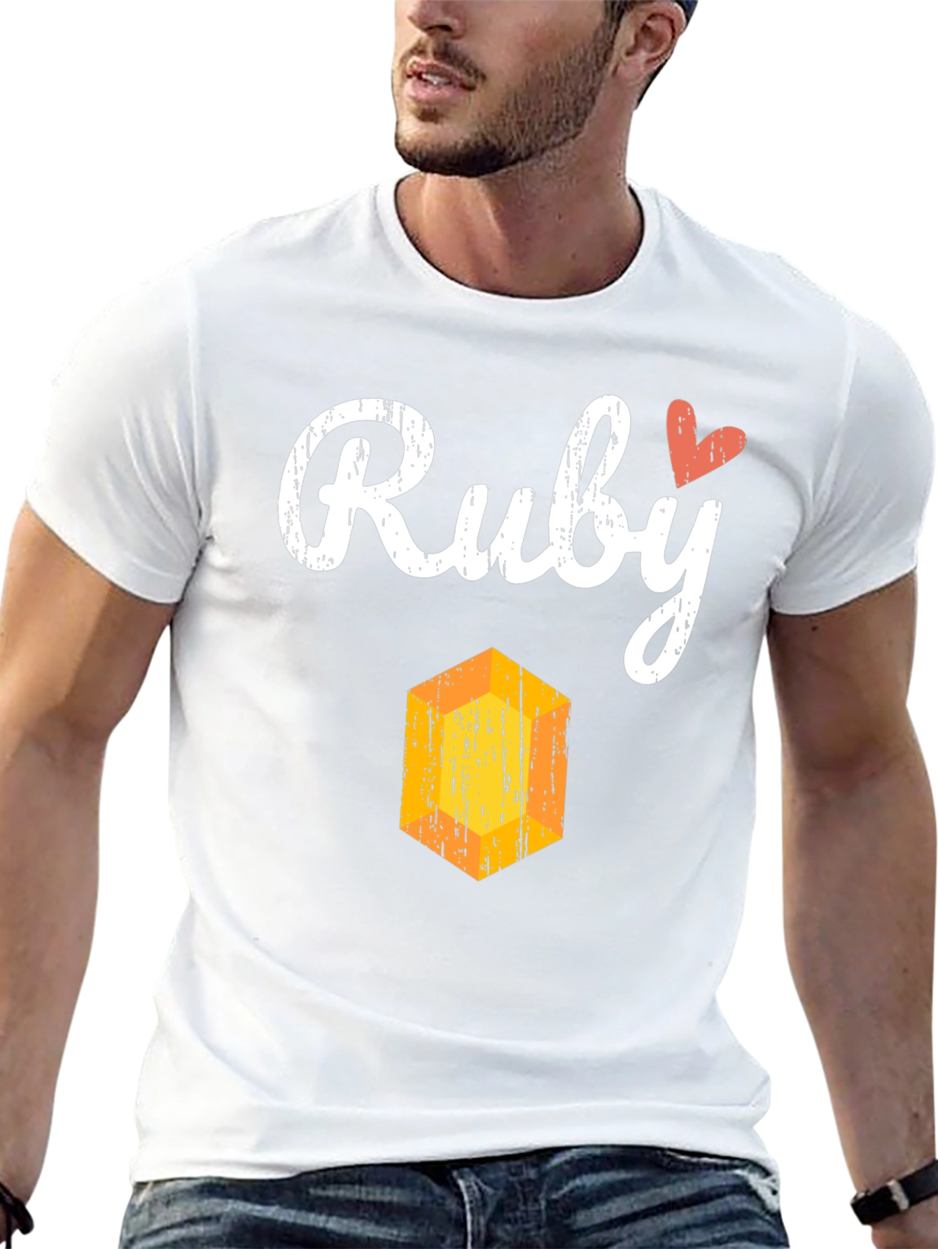 Ruby Heart Graphic Black T-Shirt