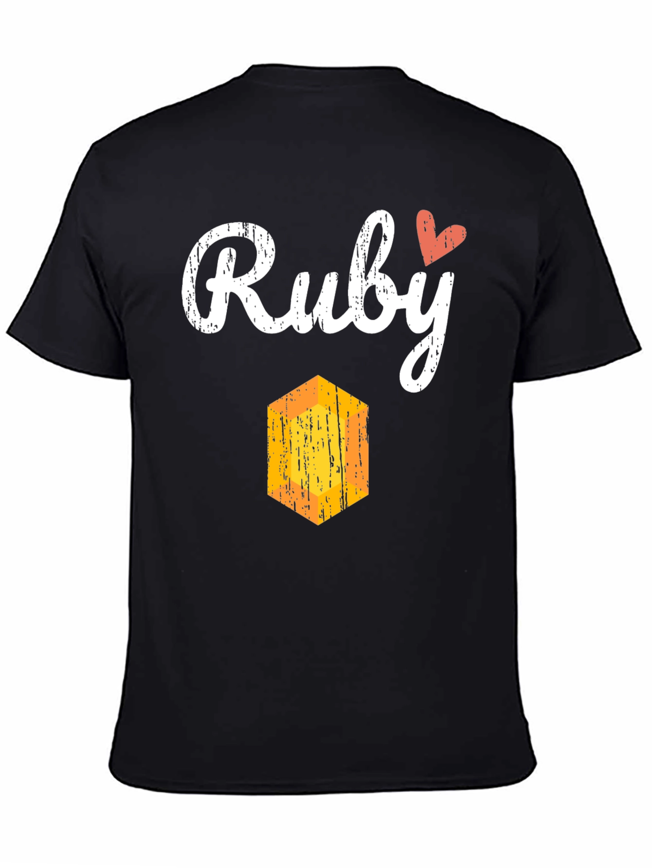 Ruby Heart Graphic Black T-Shirt