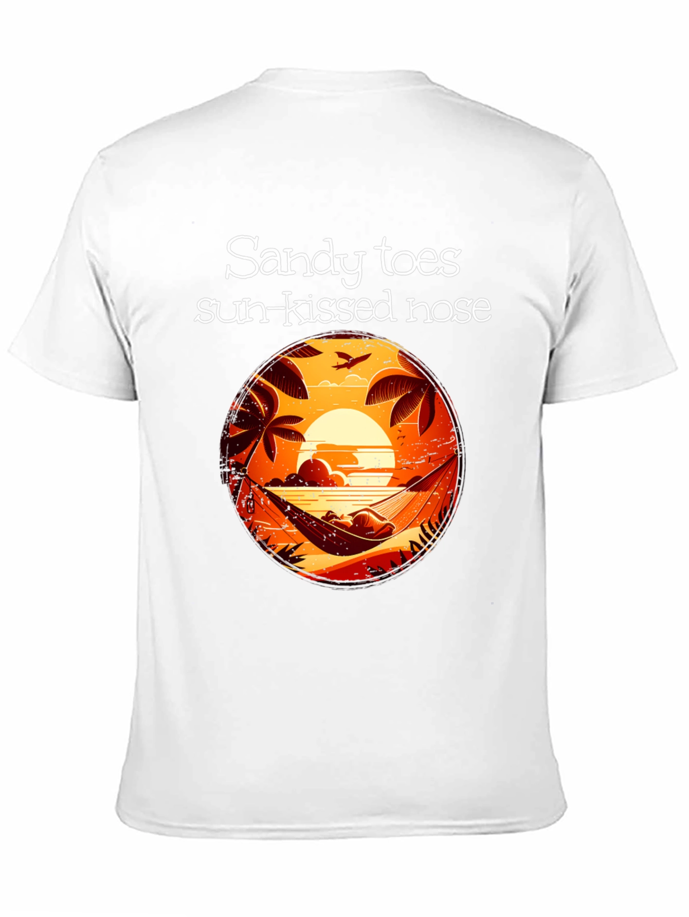 Sandy Toes Sun Kissed Nose Black Graphic T-Shirt