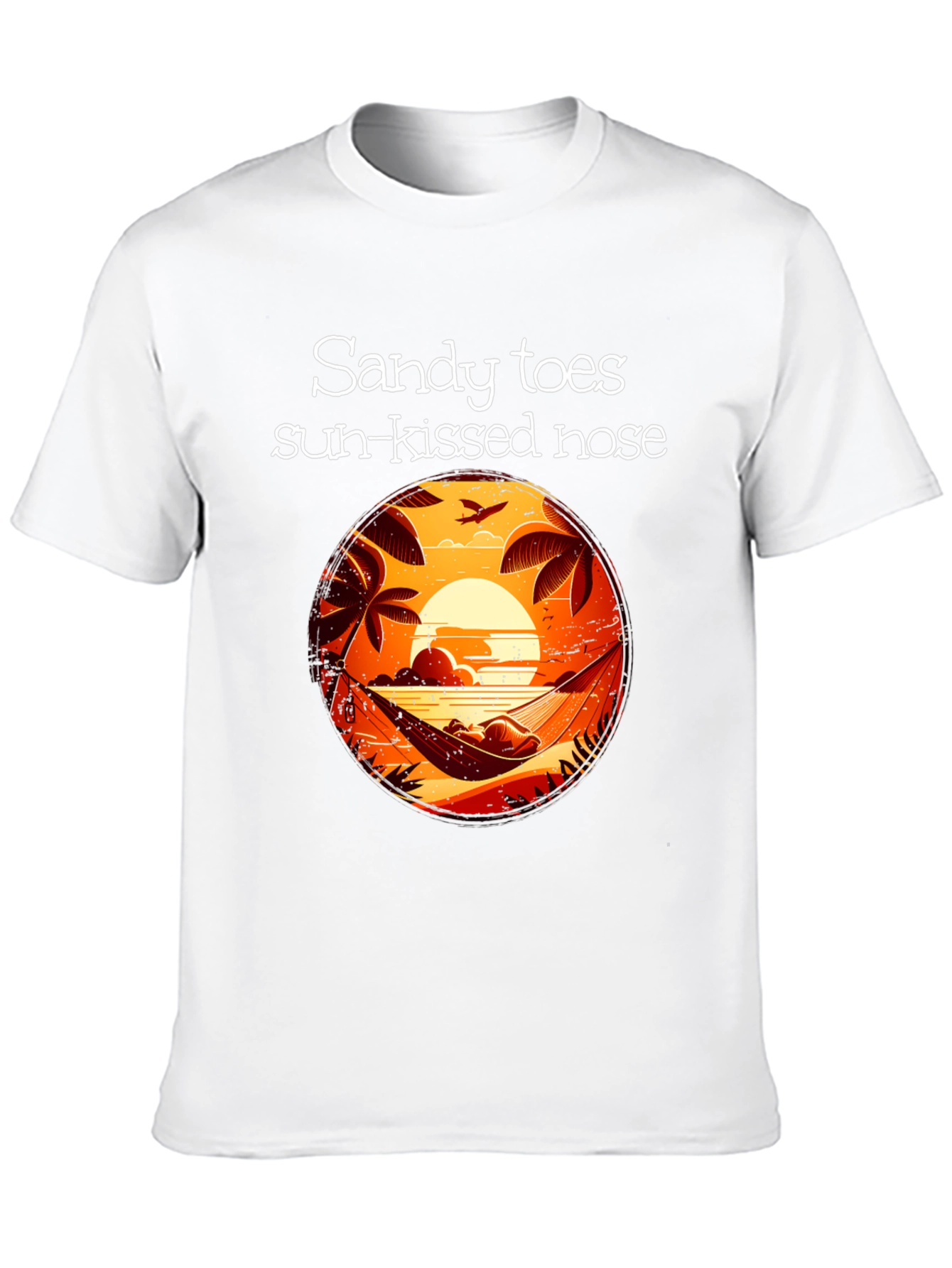 Sandy Toes Sun Kissed Nose Black Graphic T-Shirt