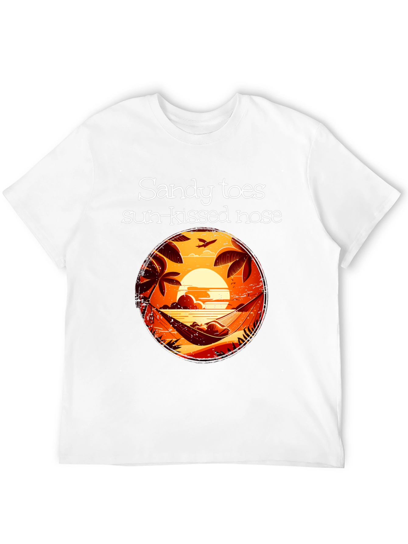 Sandy Toes Sun Kissed Nose Black Graphic T-Shirt