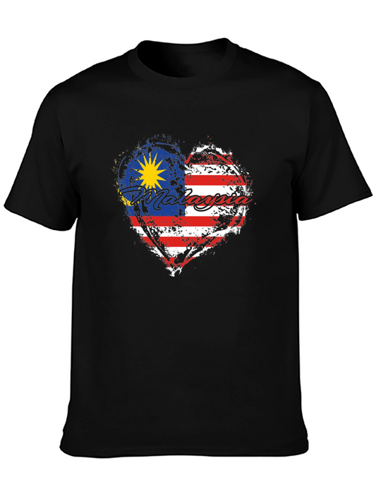 Malaysia Flag Heart T-Shirt