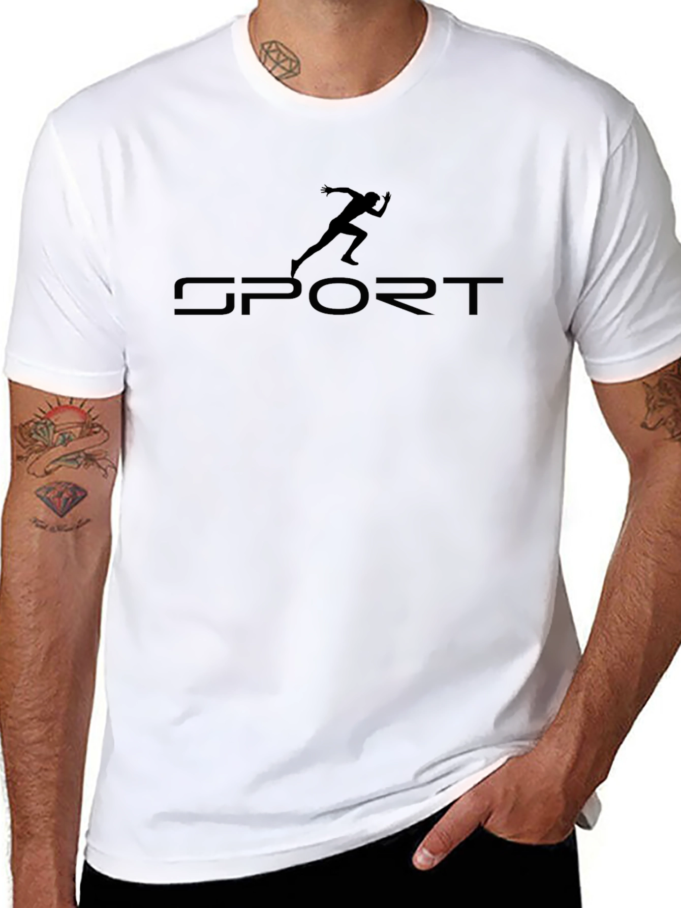 Sport Runner Graphic Black T-Shirt
