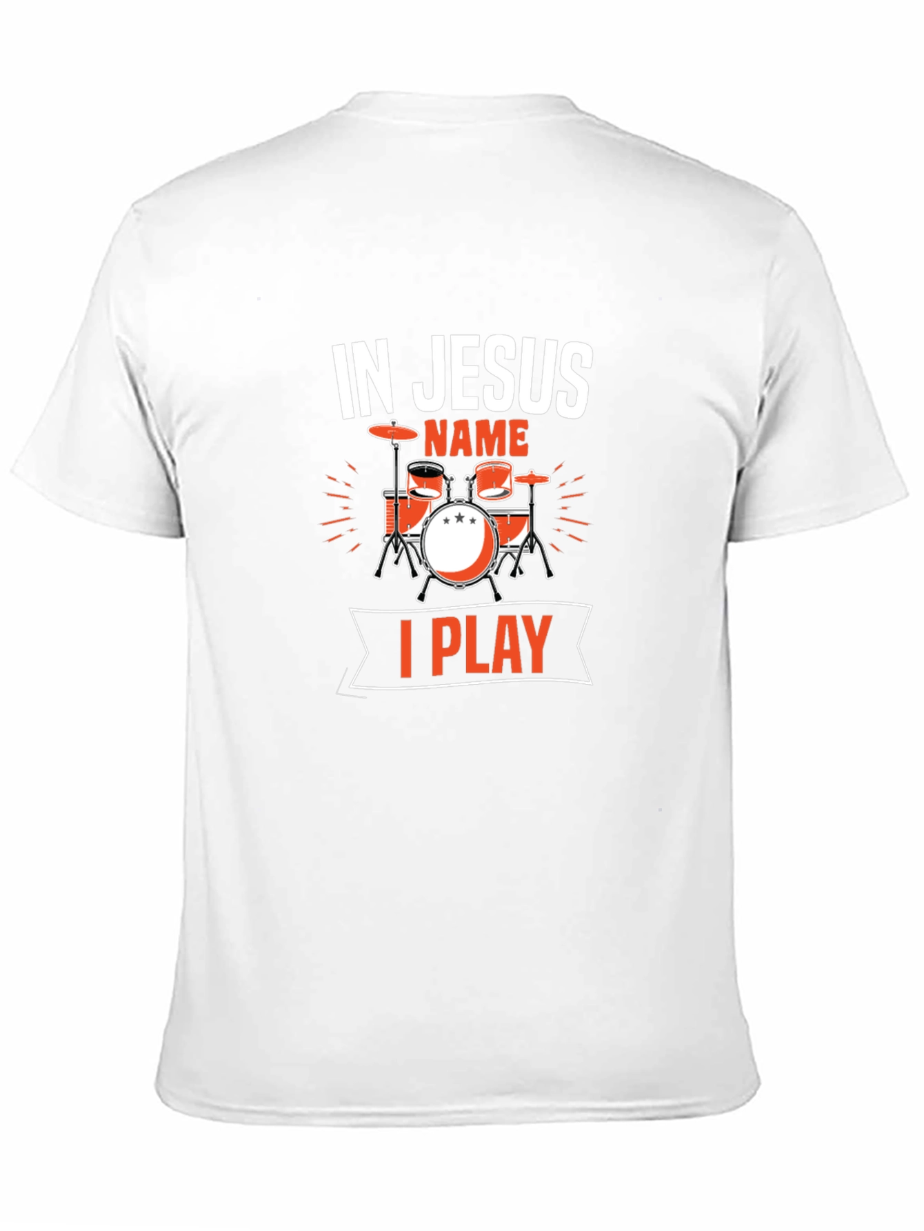 In Jesus Name I Play Drums Black T-Shirt