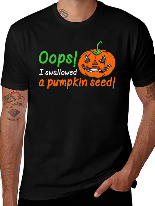 Oops! Pumpkin Seed Graphic Tee - Halloween Fun