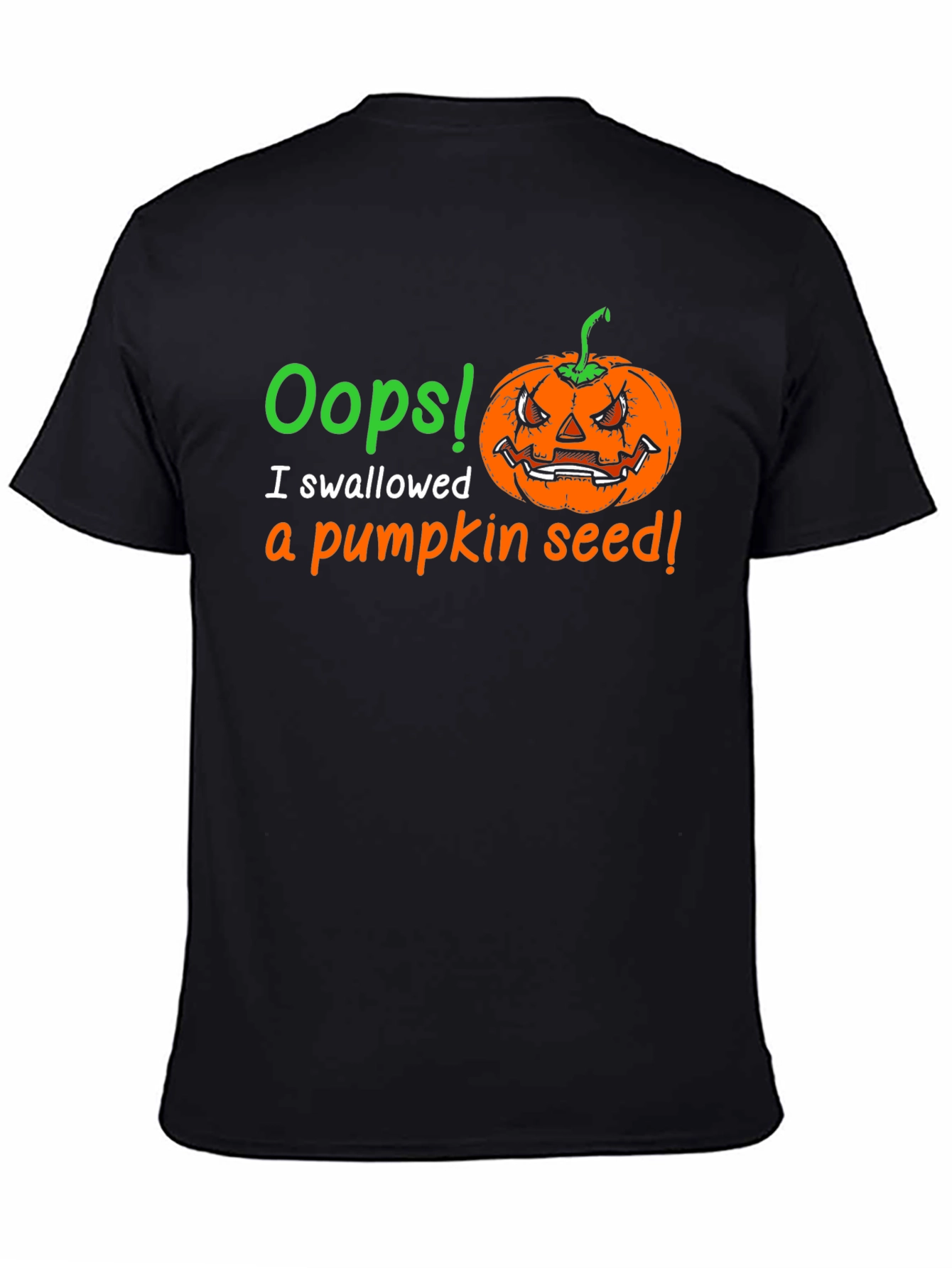 Oops! Pumpkin Seed Graphic Tee - Halloween Fun