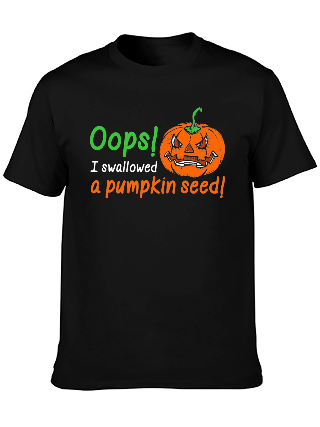 Oops! Pumpkin Seed Graphic Tee - Halloween Fun
