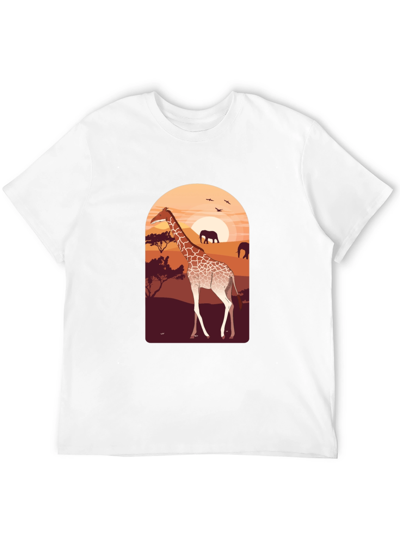 Safari Giraffe Graphic Tee - Unisex Black T-Shirt