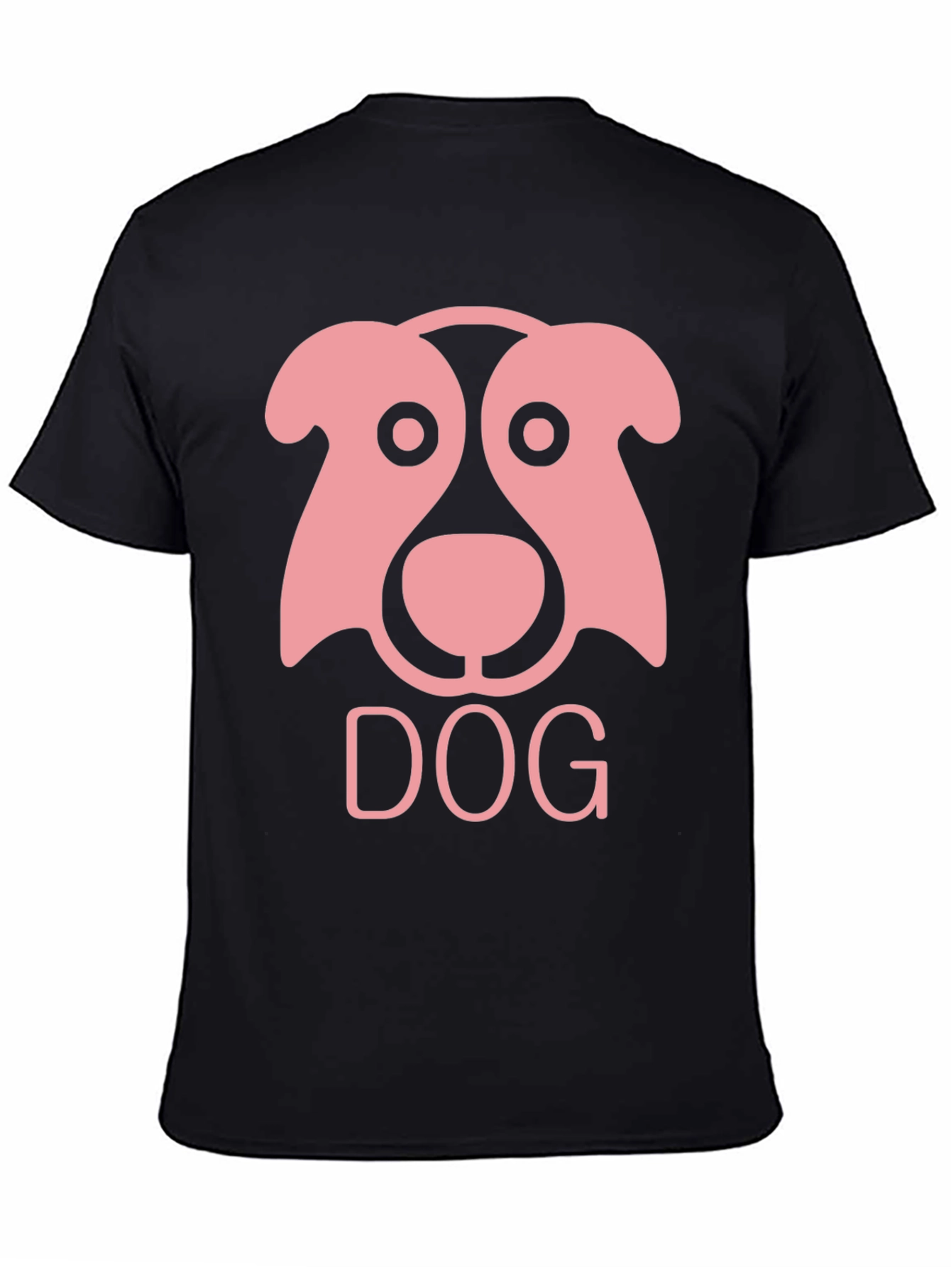 Dog Graphic Tee - Black Cotton T-Shirt
