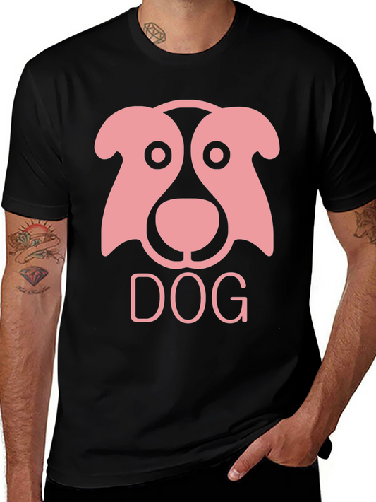 Dog Graphic Tee - Black Cotton T-Shirt