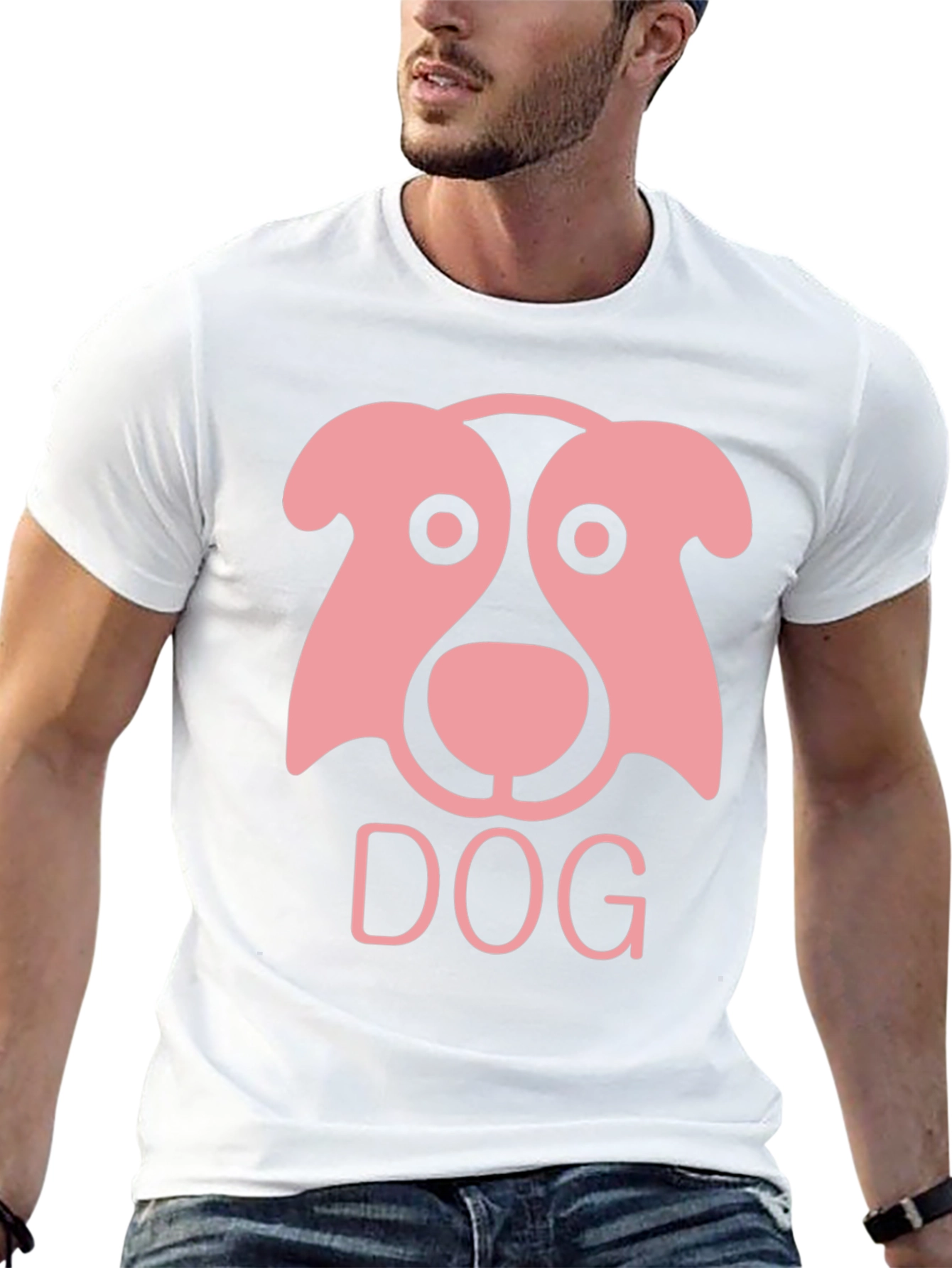 Dog Graphic Tee - Black Cotton T-Shirt