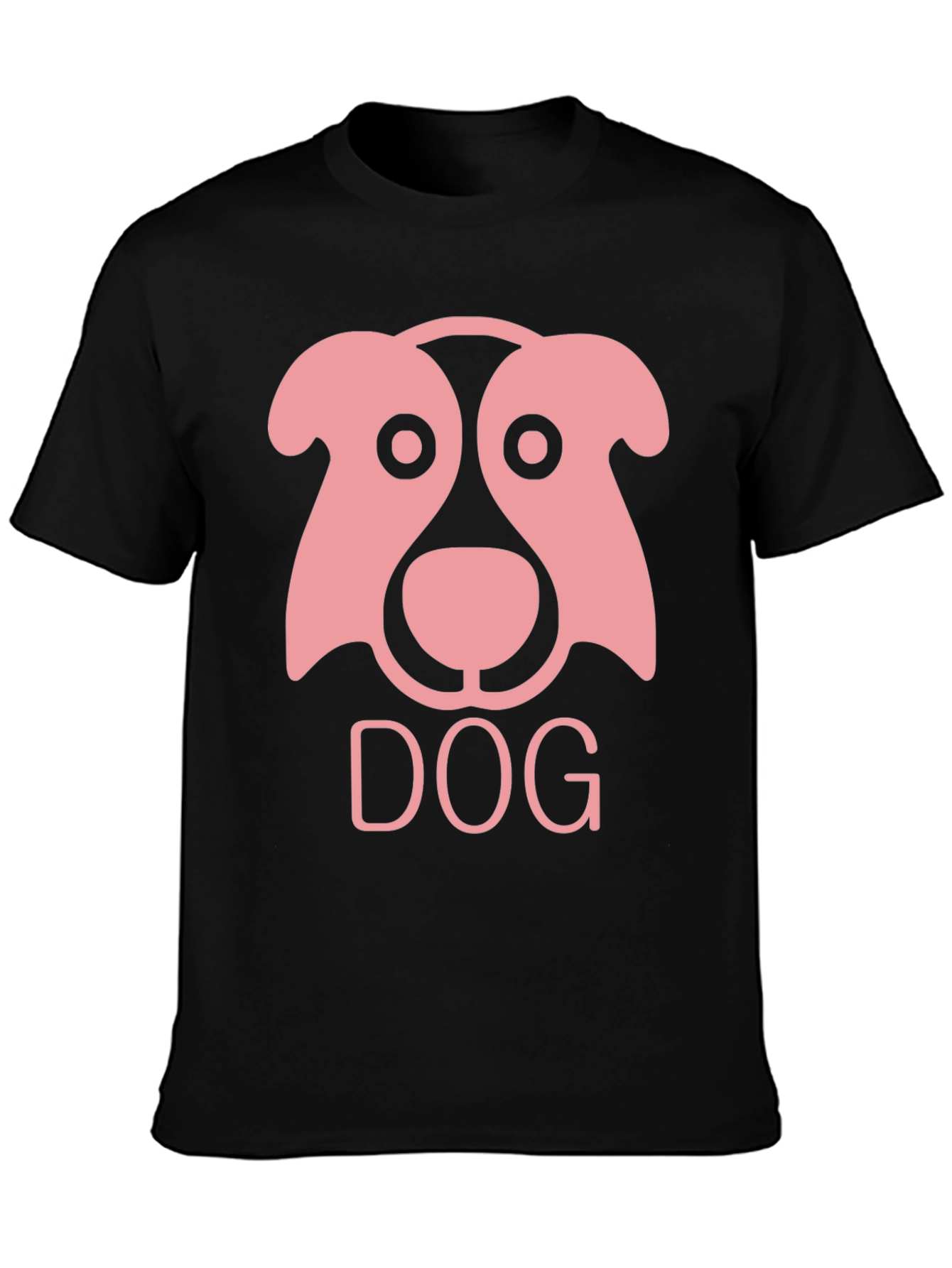 Dog Graphic Tee - Black Cotton T-Shirt
