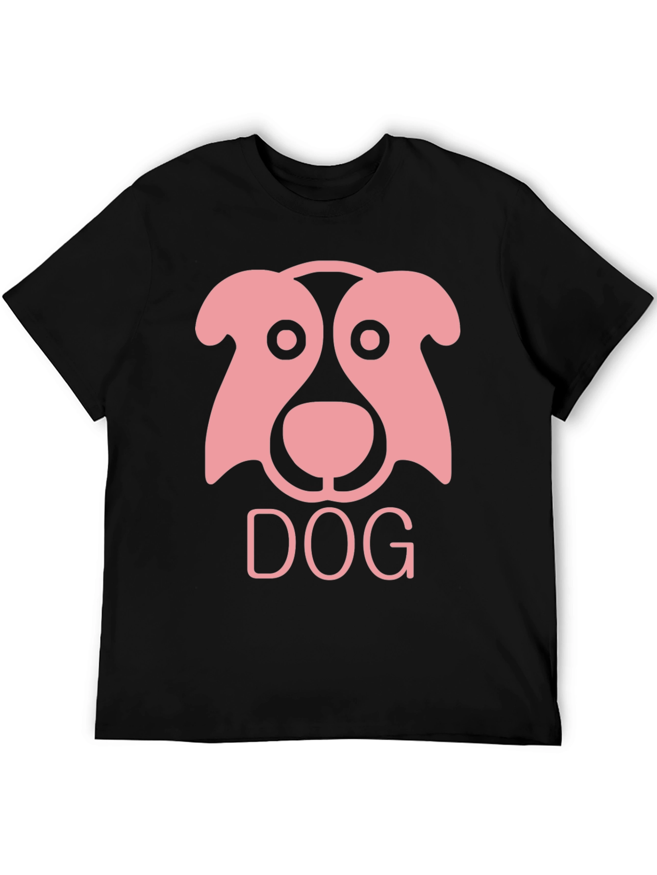 Dog Graphic Tee - Black Cotton T-Shirt