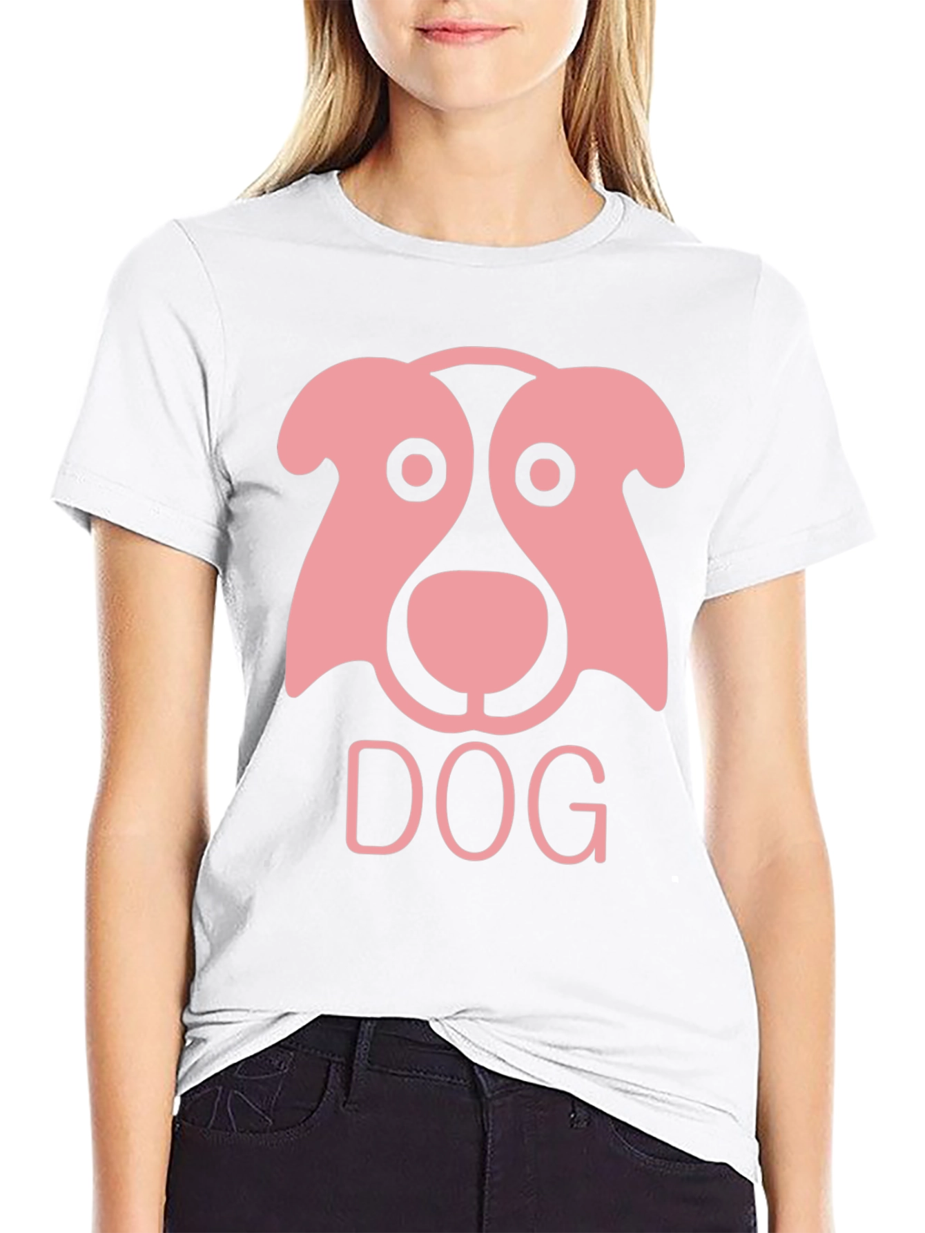 Dog Graphic Tee - Black Cotton T-Shirt