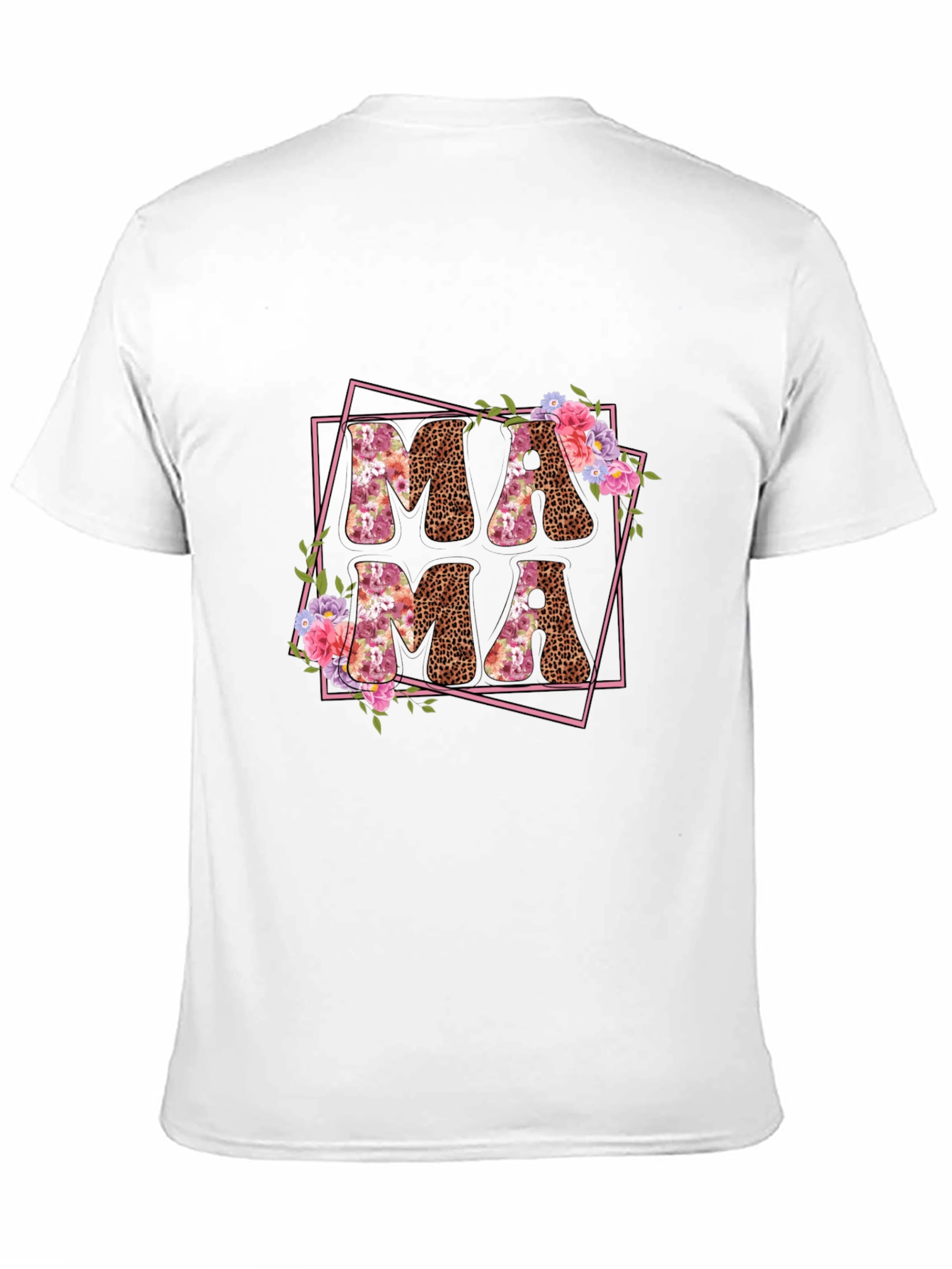 Mama Leopard Print Floral T-Shirt