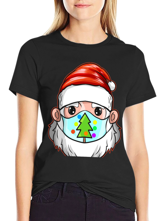 Santa Masked Christmas Tree T-Shirt